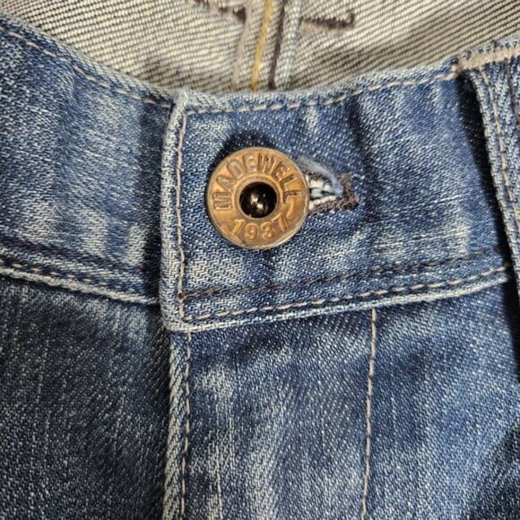 Madewell Jeans Womens 30X27.5 (Tag 28X34) Blue Rail Straight Grunge Boho - Picture 7 of 11